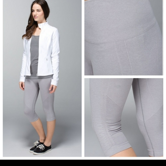 Lululemon Yoga Pants In The Flow Crop Size 10 Medium - Picture 2 of 6